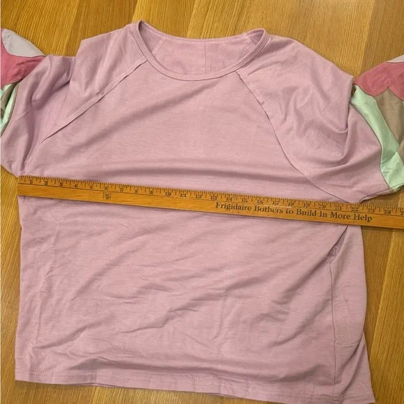 Flower Patchwork Raglan Sleeve Exposed Seam Top Cottagecore, Coquette Size L - Picture 5 of 6